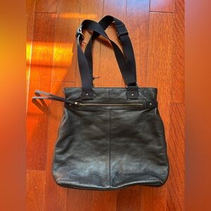 GAP Black Leather Tote Bag
